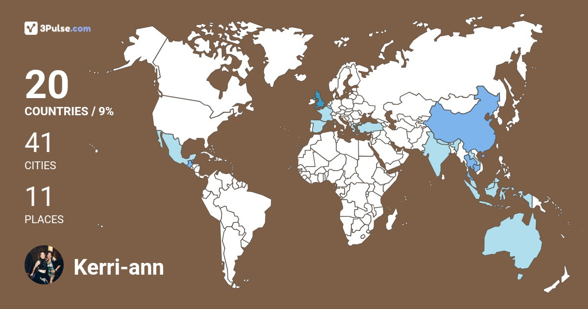Kerri-ann Ball's Travel Map Image
