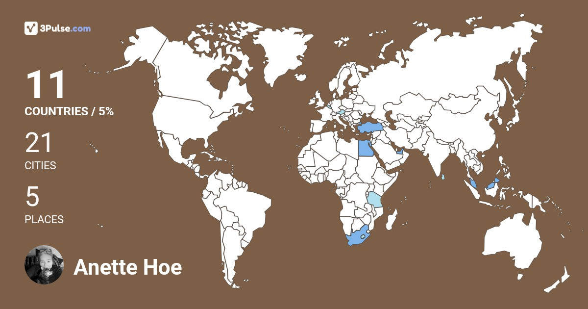 Anette Hoe Jessing's Travel Map Image