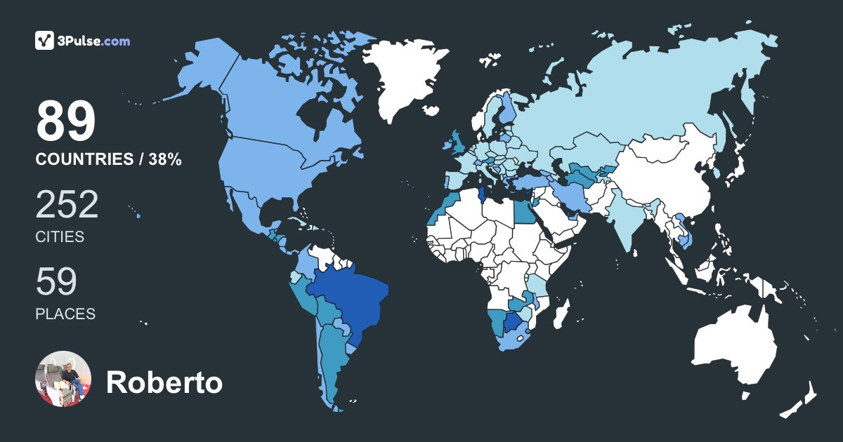 Roberto Silva's Travel Map Image