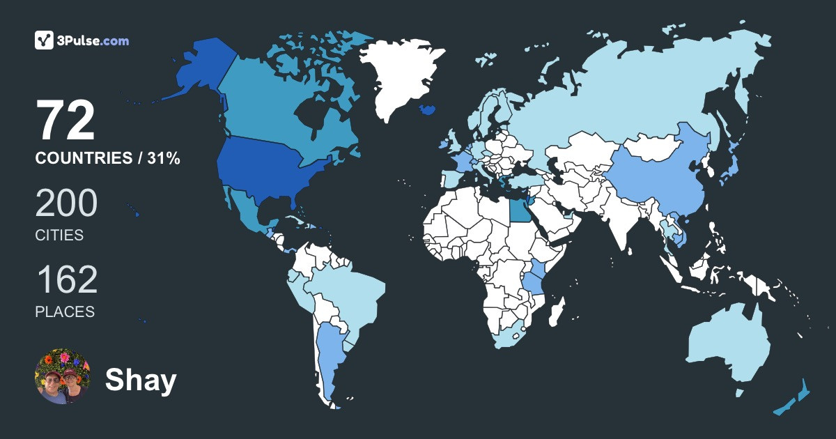 Shay Taylor's Travel Map Image