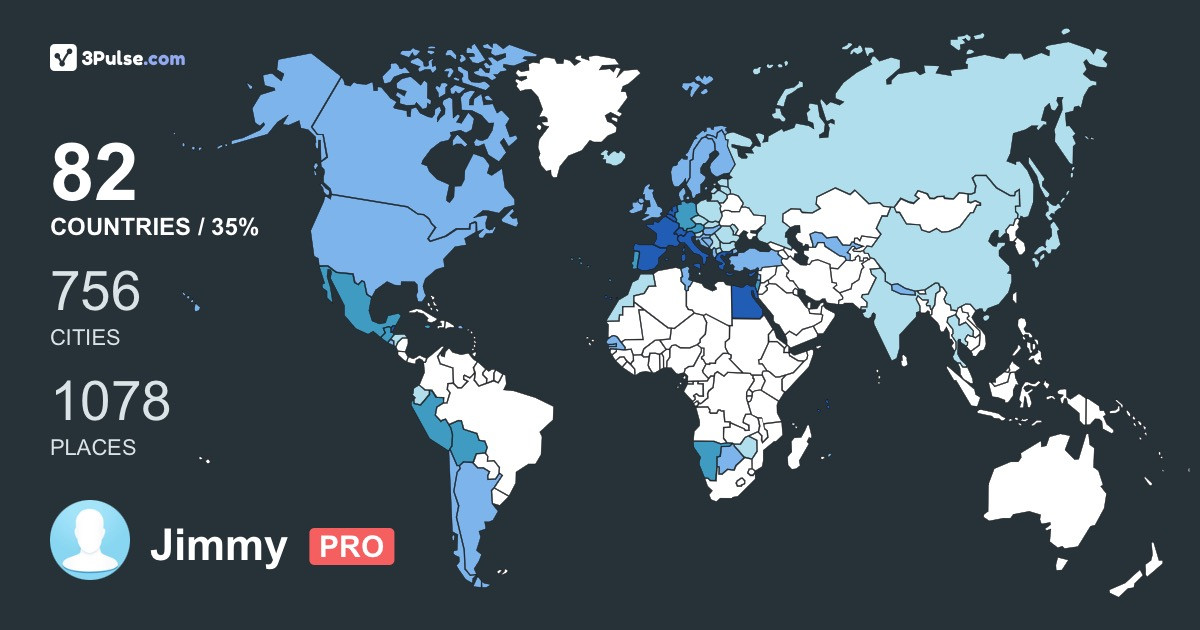 Jimmy's Travel Map Image