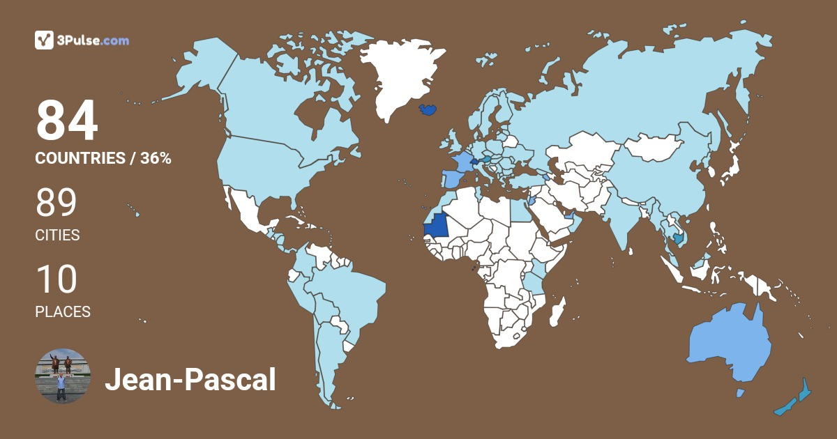 Jean-Pascal Detorrenté's Travel Map Image