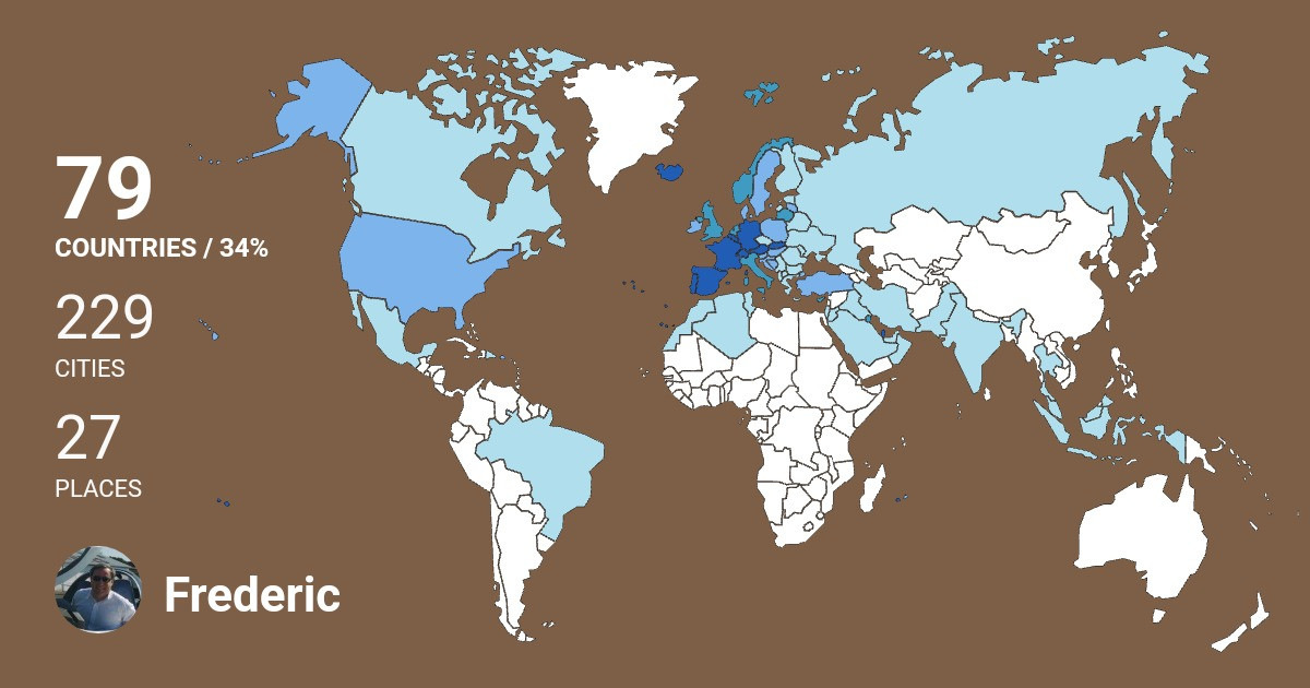 Frederic Gascuel's Travel Map Image