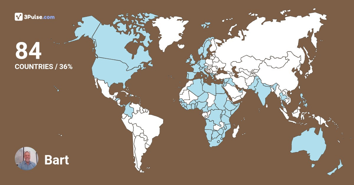 Bart Witteveen's Travel Map Image