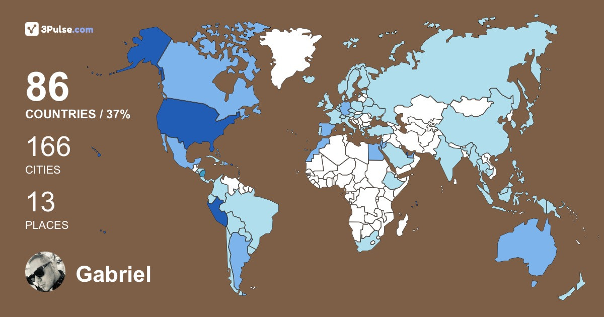 Gabriel Pierre's Travel Map Image