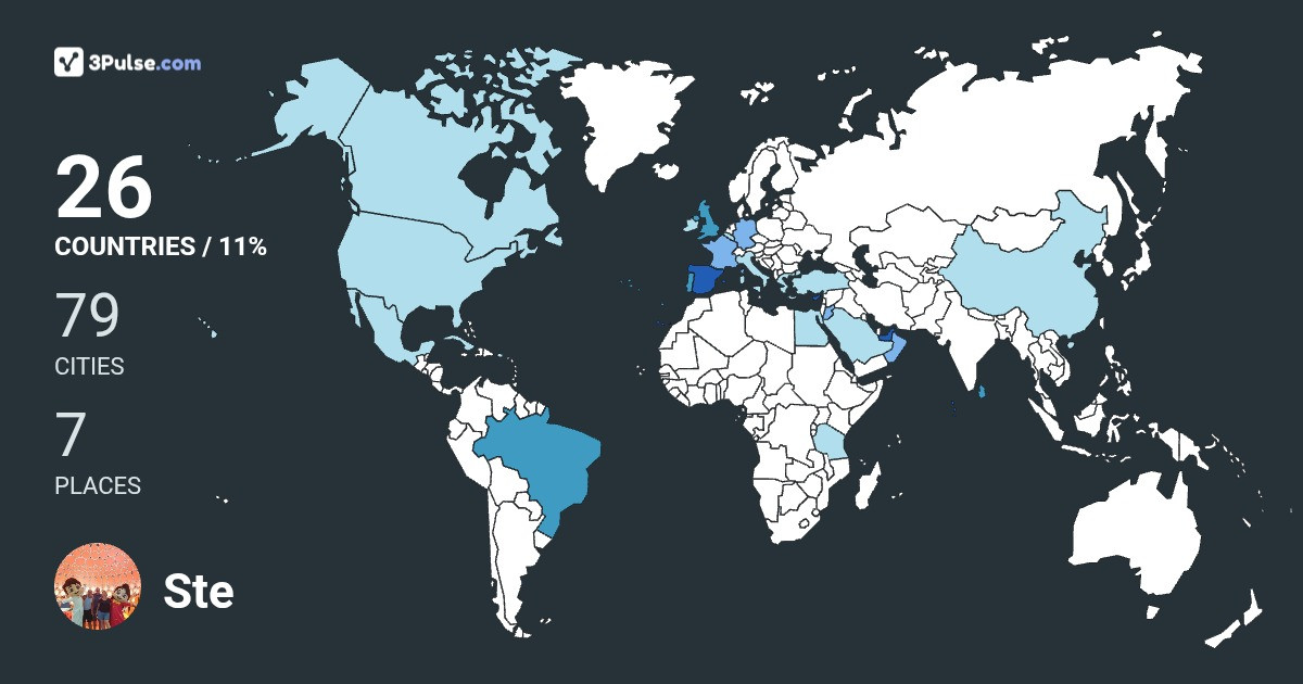 Ste Walker's Travel Map Image
