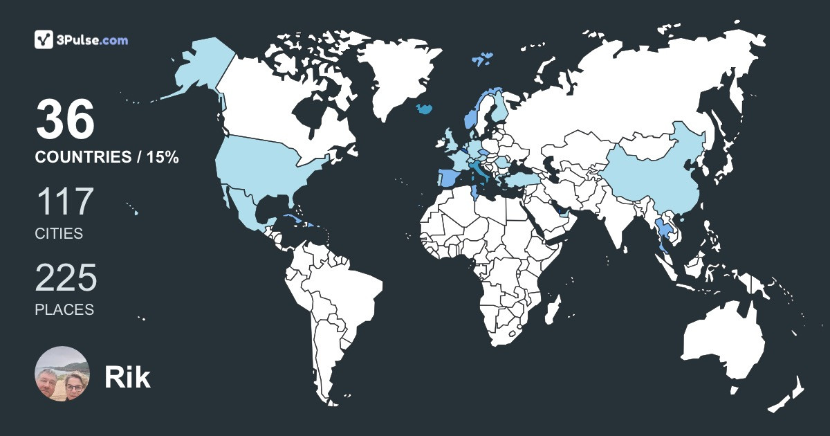 Rik Parton's Travel Map Image