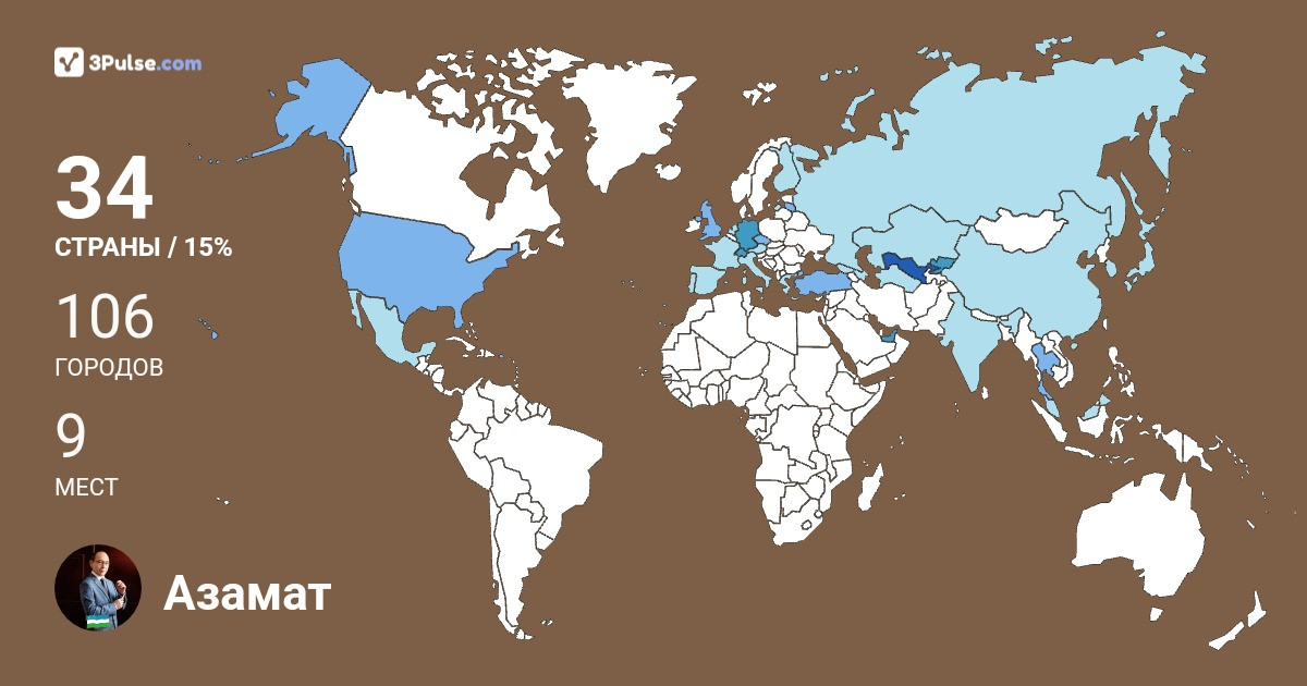 Азамат Юсупов's Travel Map Image