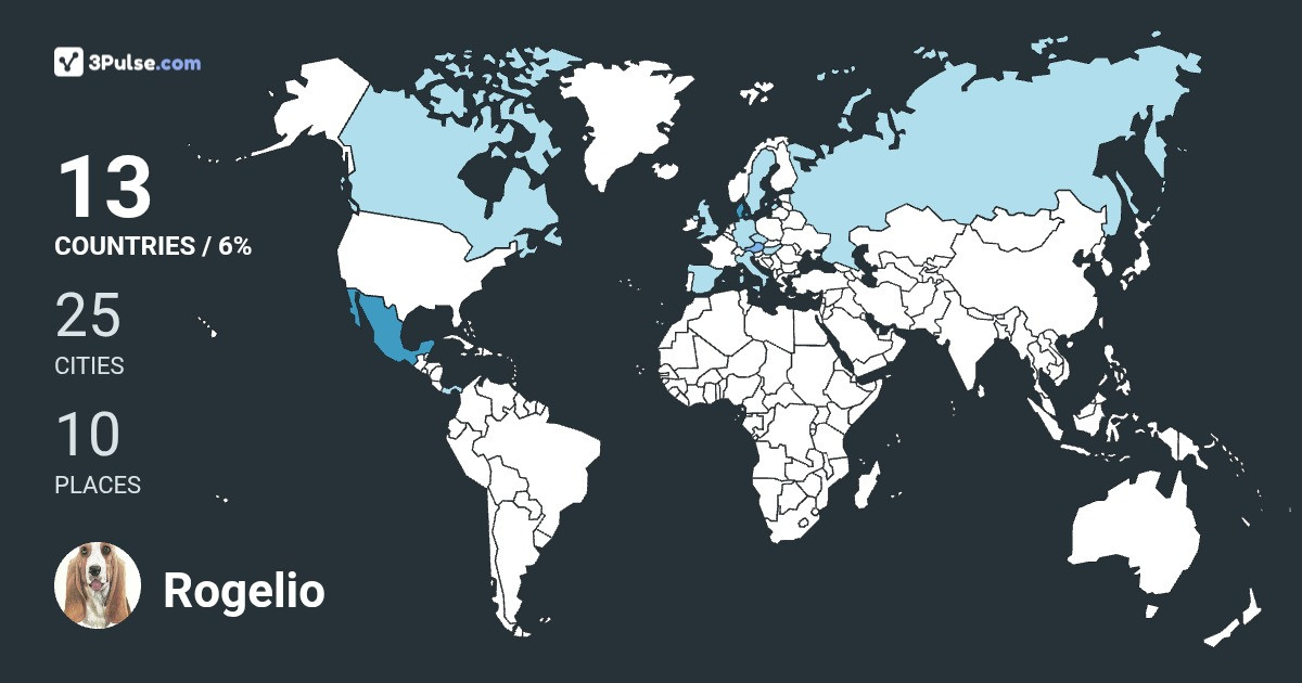Rogelio Dávila's Travel Map Image