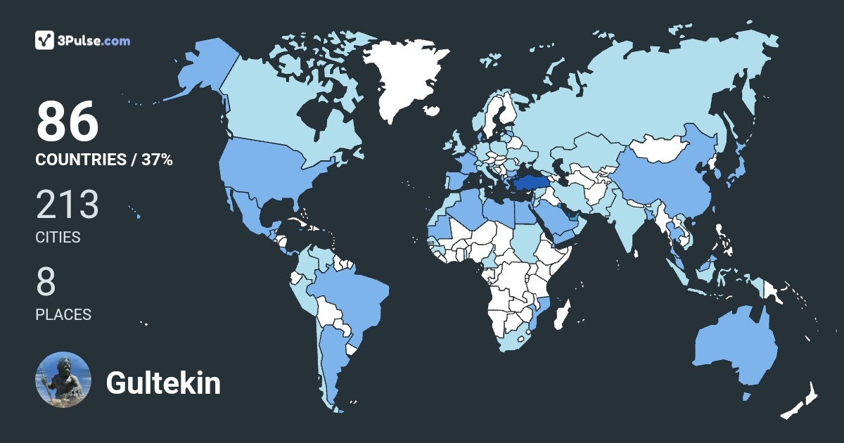 Gultekin Tugcu's Travel Map Image