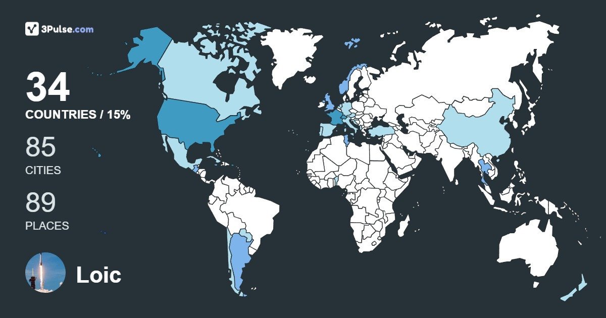 Loic Pillon's Travel Map Image
