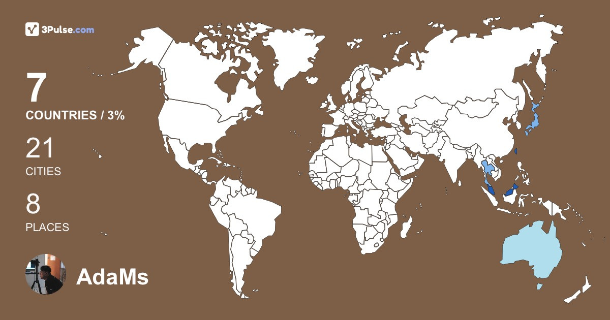 AdaMs Hong's Travel Map Image