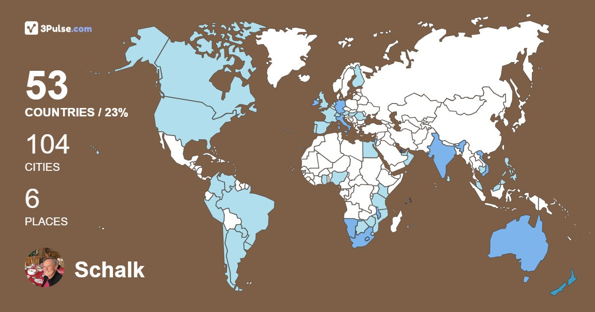 Schalk Beer's Travel Map Image