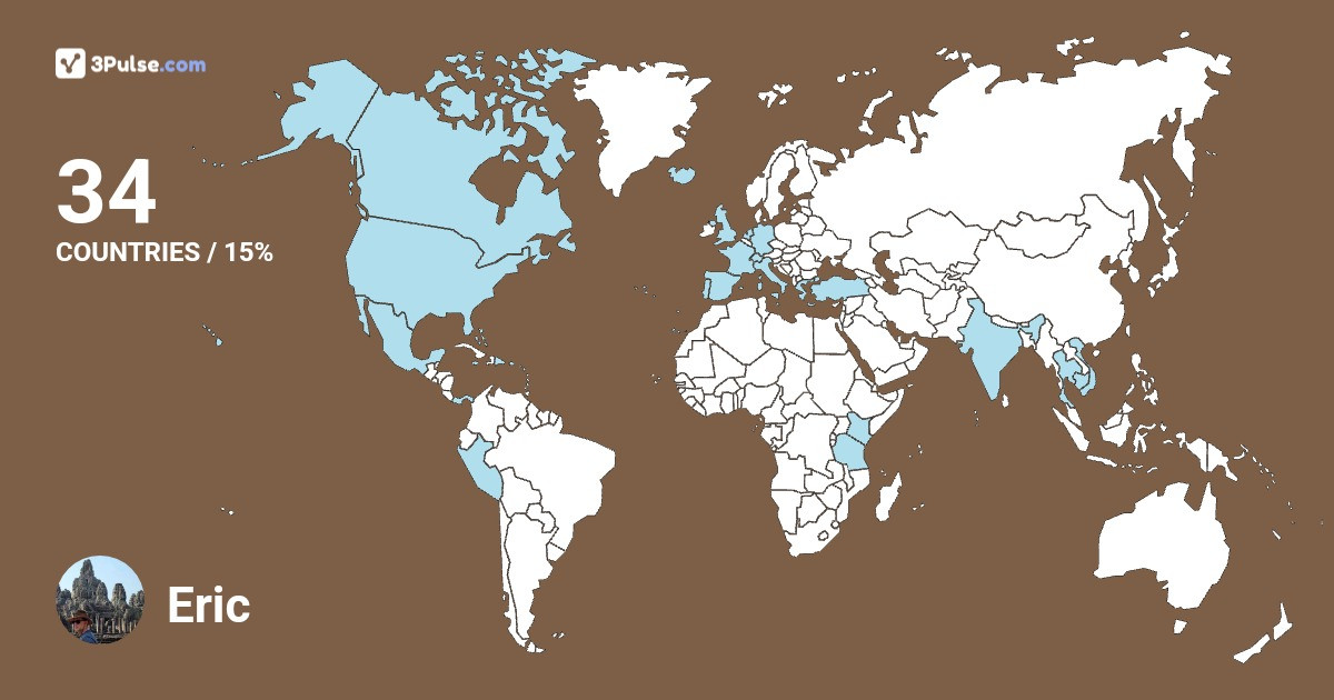 Eric Dobrin's Travel Map Image