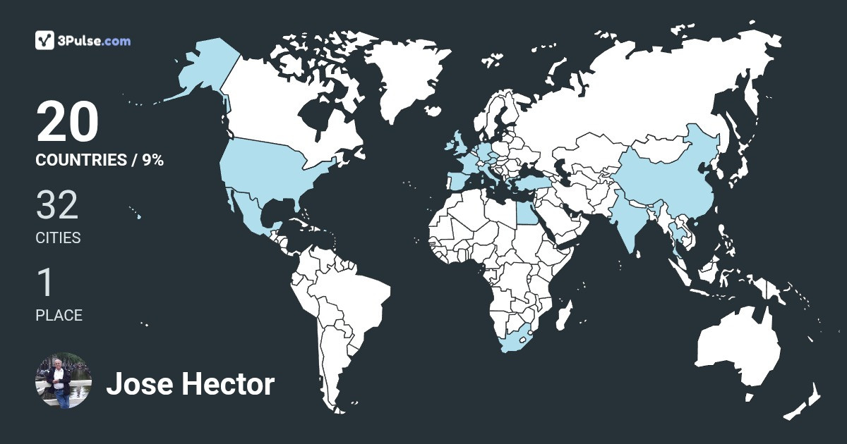 Jose Hector Pelaez's Travel Map Image