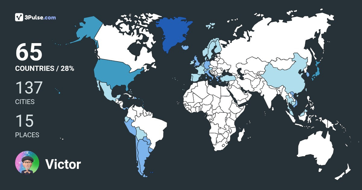 Victor Rivera's Travel Map Image