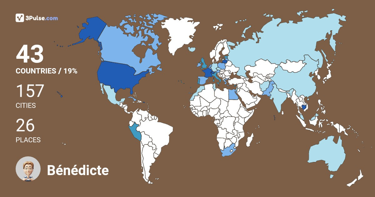 Bénédicte Dugué's Travel Map Image