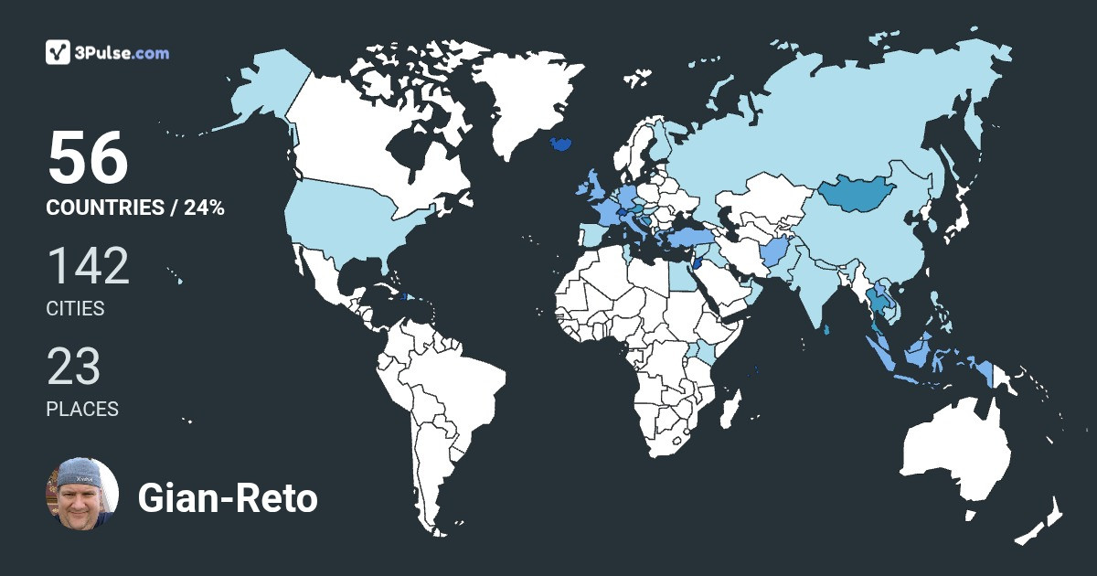 Gian-Reto Capaul's Travel Map Image