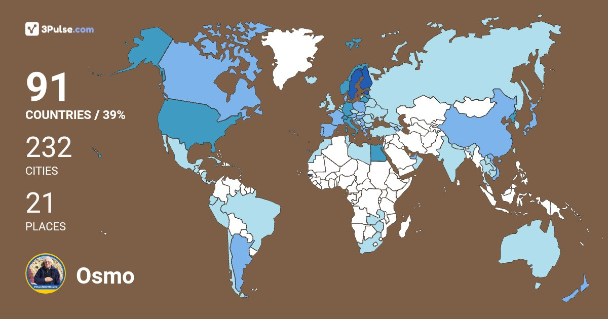 Osmo Savolainen's Travel Map Image