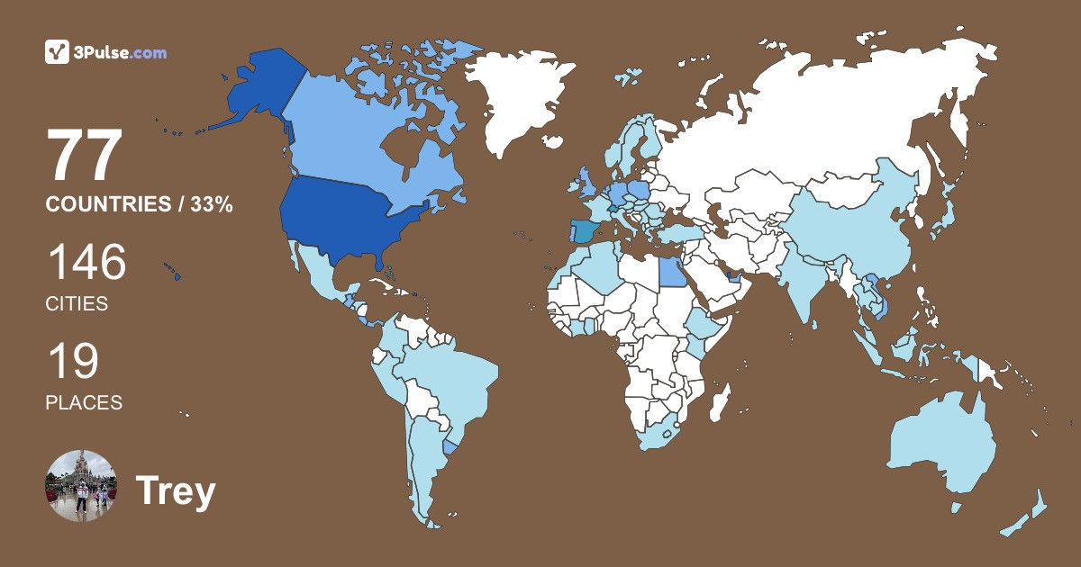 Trey Evans's Travel Map Image