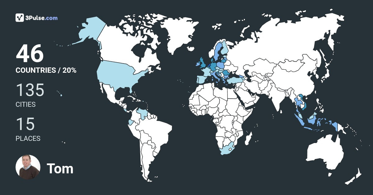 Tom Lozekoot's Travel Map Image