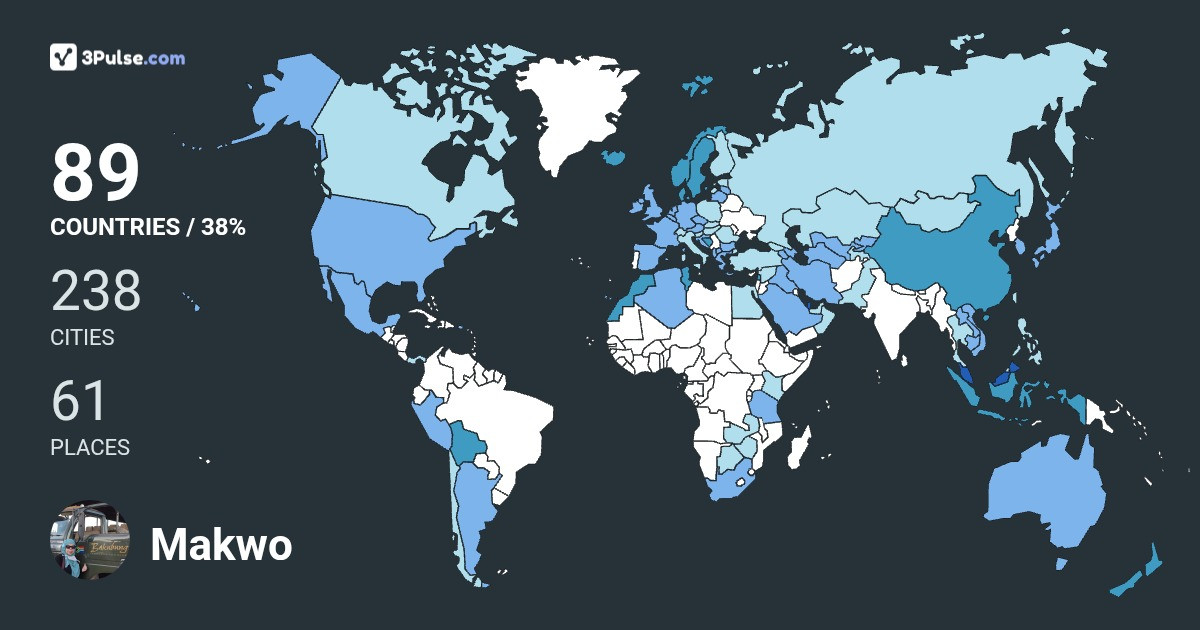 Makwo Nijam's Travel Map Image