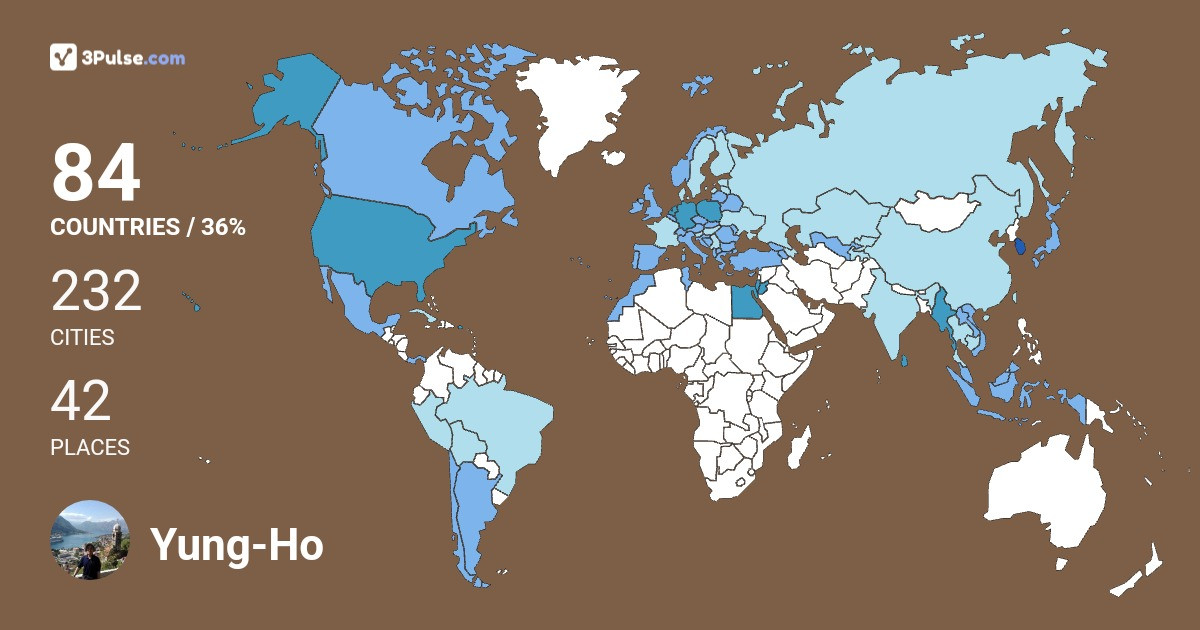 Yung-Ho Im's Travel Map Image