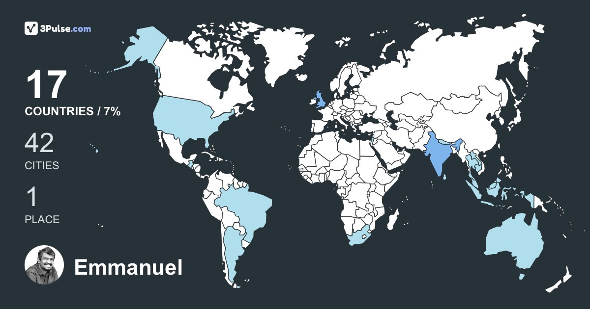 Emmanuel Sandeep's Travel Map Image