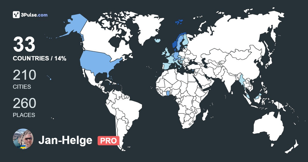 Изображение Карты путешествий Jan-Helge Akersveen