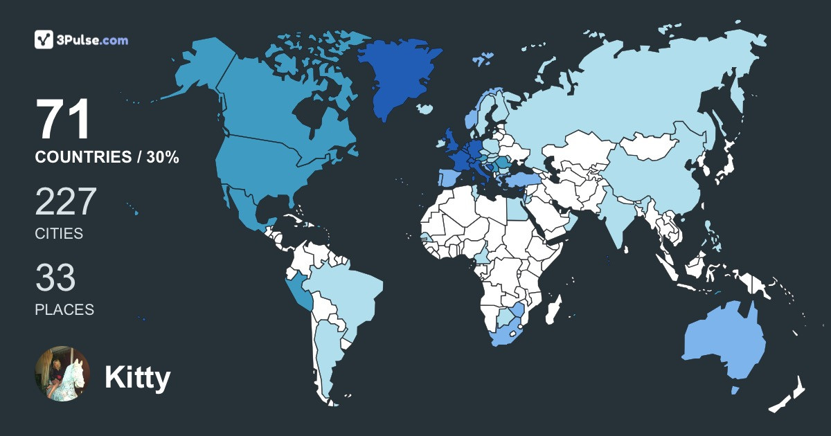 Kitty Cohen's Travel Map Image
