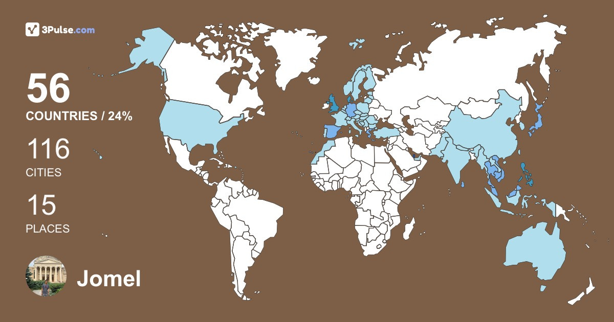 Jomel Mabalot's Travel Map Image