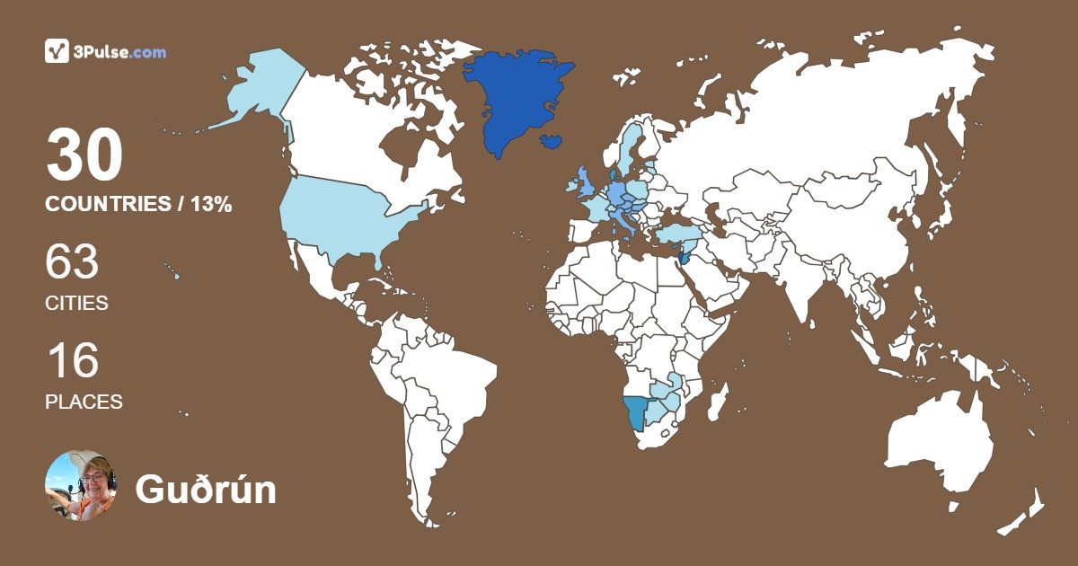 Guðrún Ingimundardottir's Travel Map Image