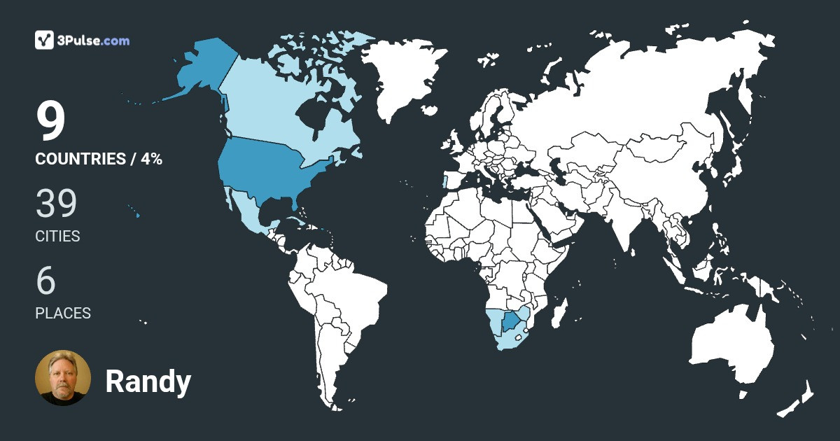 Randy Whittaker's Travel Map Image