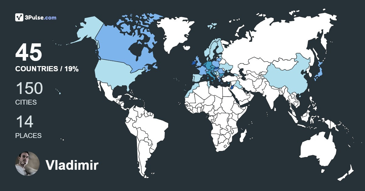 Vladimir Kanta's Travel Map Image