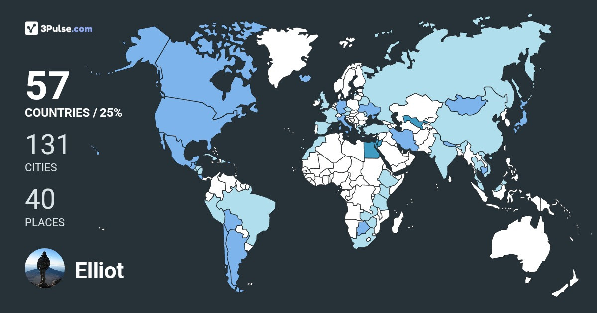 Elliot Brown's Travel Map Image