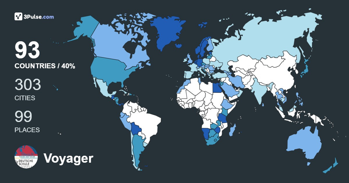 Voyager Zehn's Travel Map Image