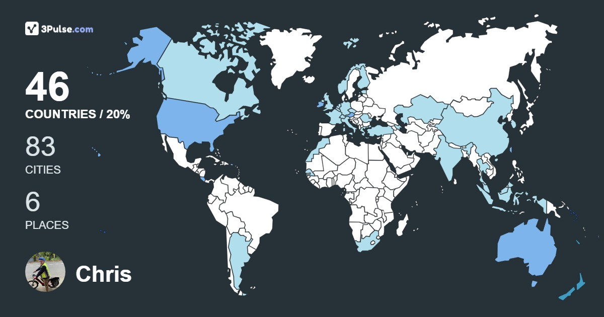 Chris LaHatte's Travel Map Image