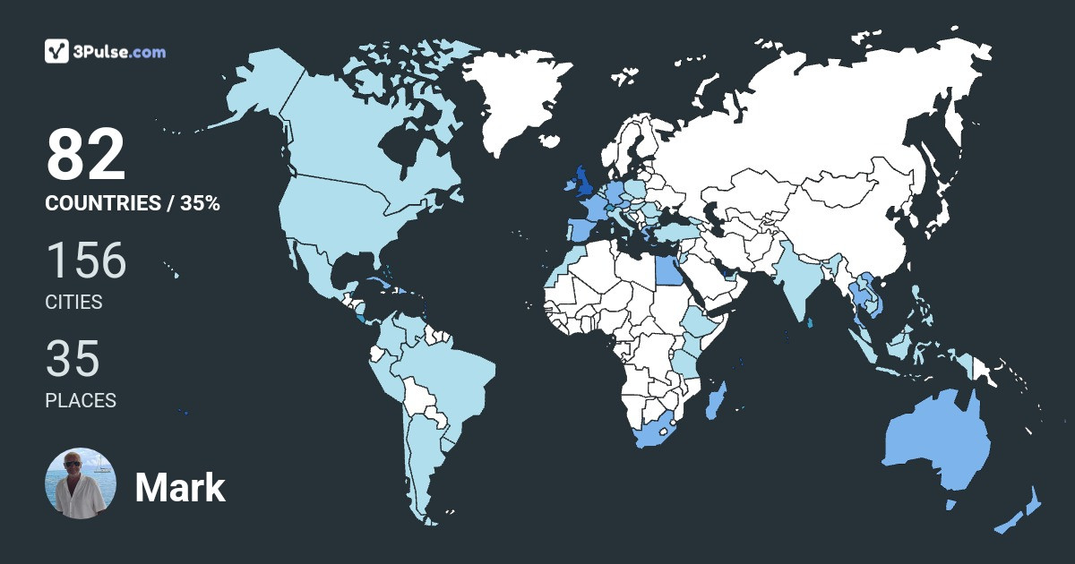 Mark Jones's Travel Map Image