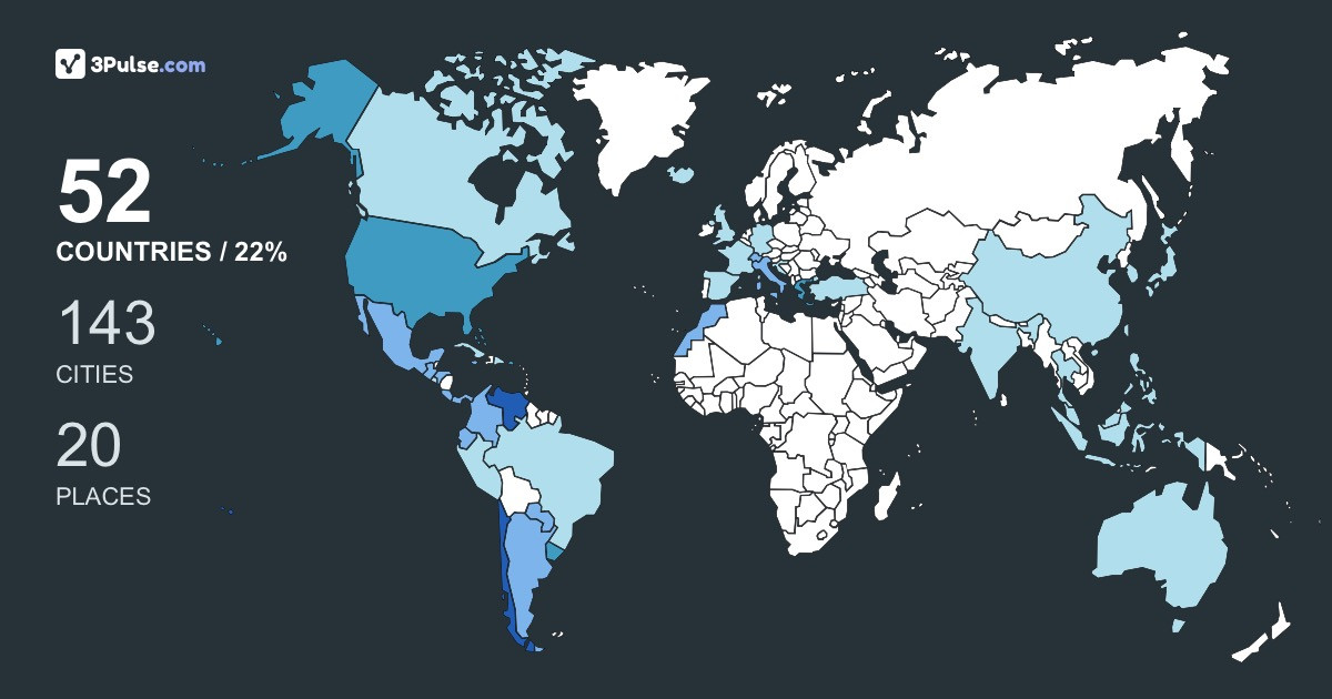 José Pablo De la Fuente's Travel Map Image