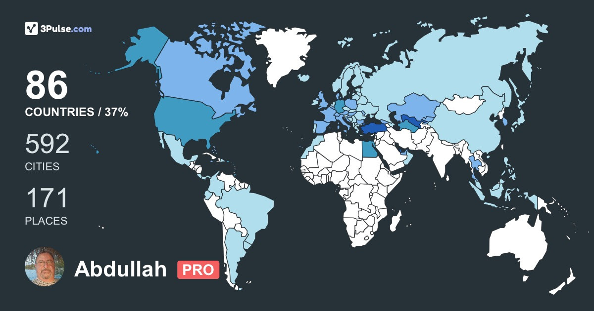 Abdullah Eralp's Travel Map Image
