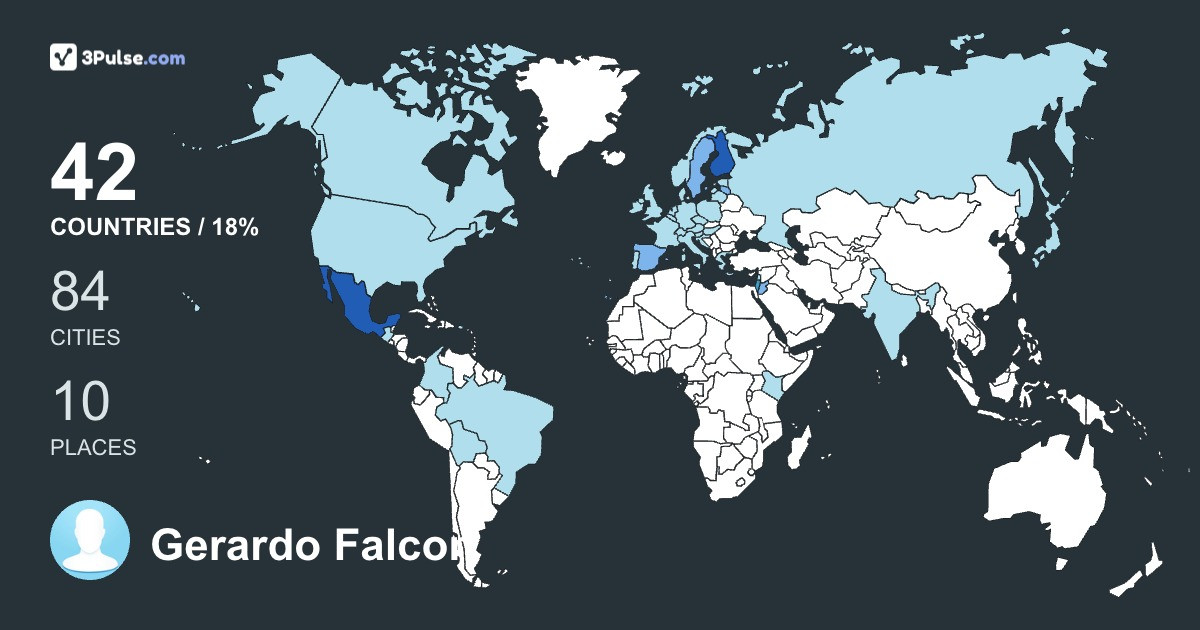 Gerardo Falcon's Travel Map Image