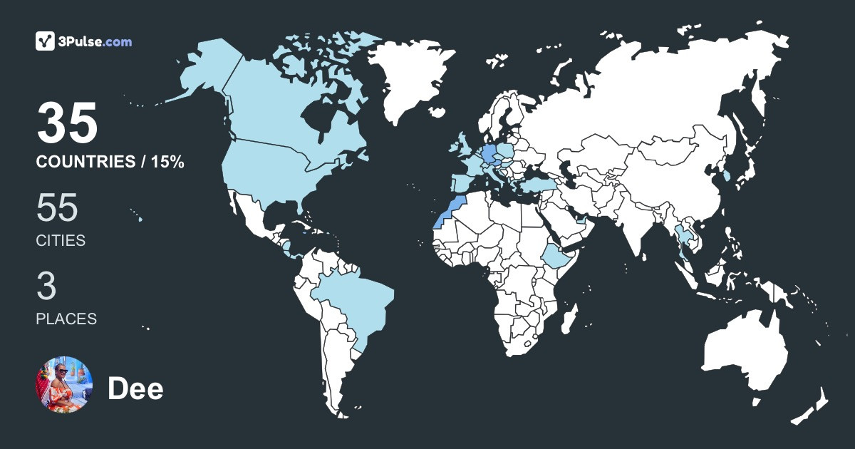 Dee Dimond's Travel Map Image