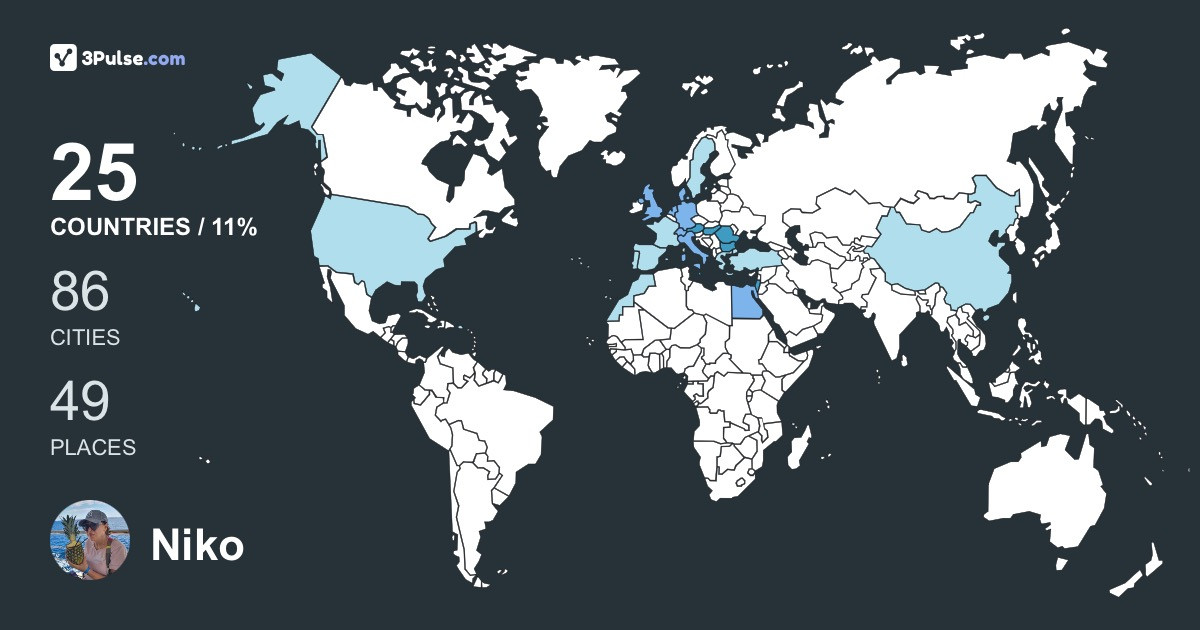 Niko's Travel Map Image
