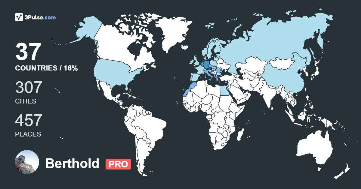 Berthold Heber's Travel Map Image