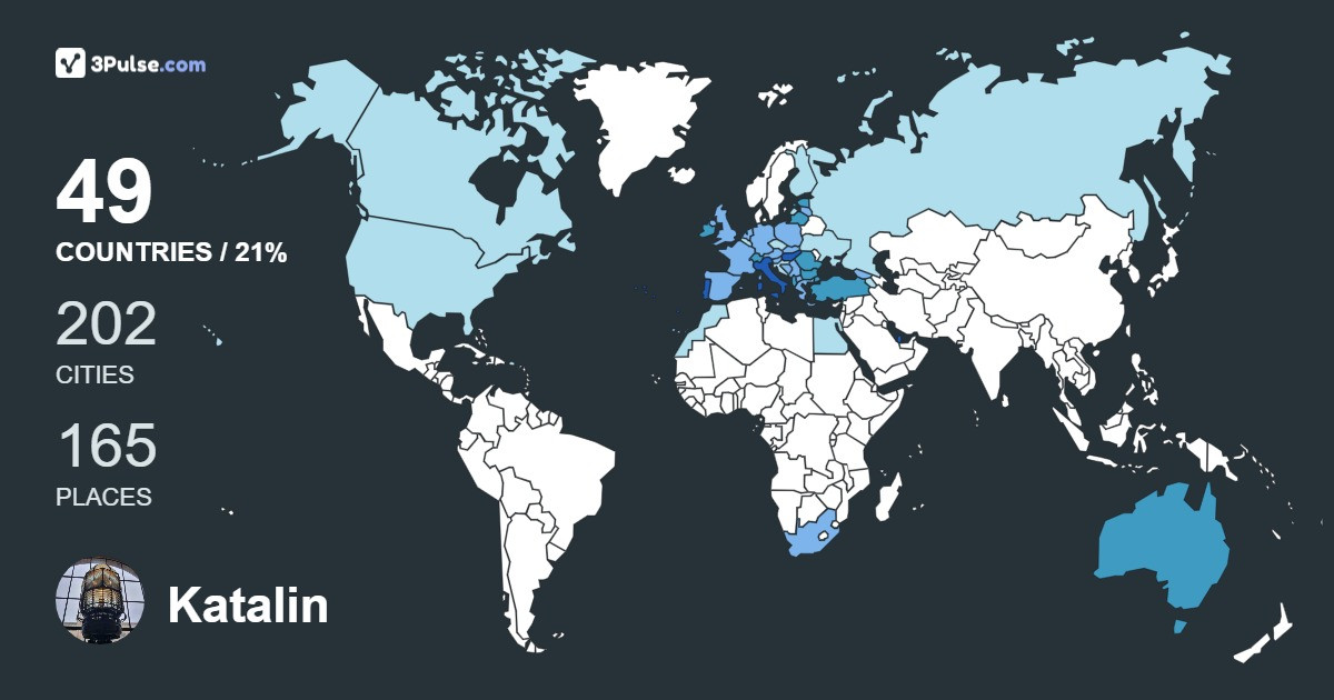 Katalin Debrey Chistè's Travel Map Image