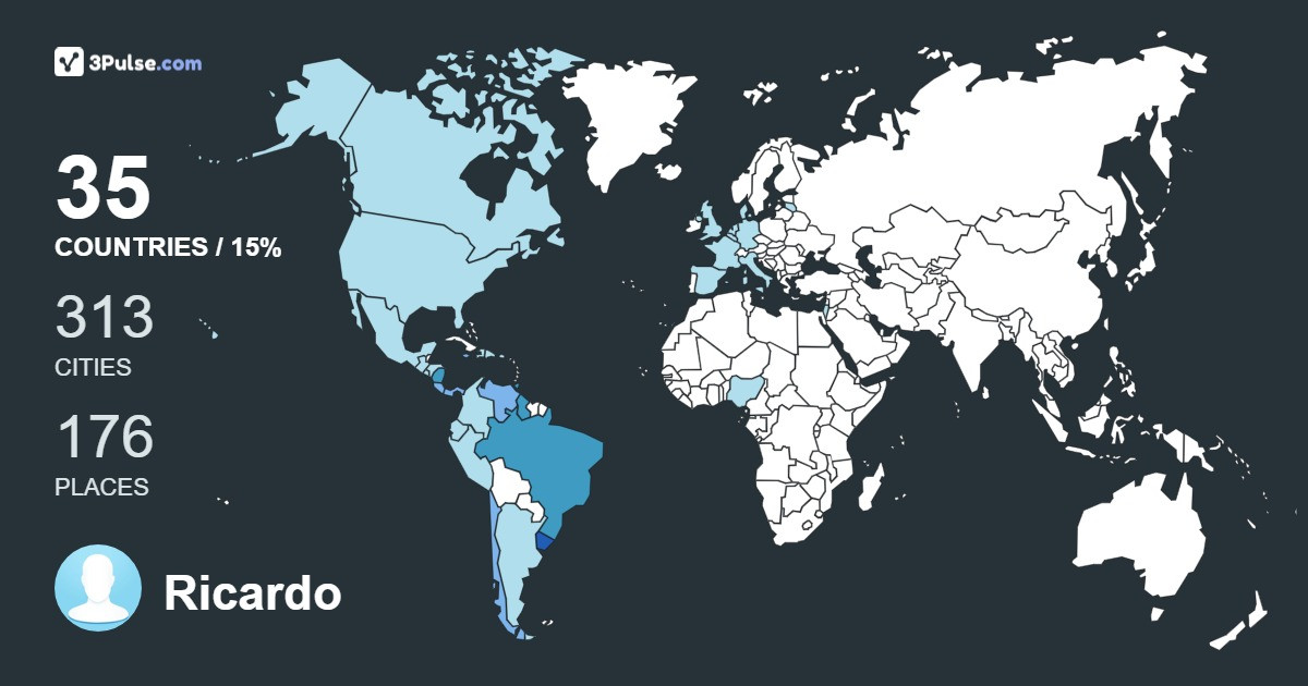 Ricardo Gambetta's Travel Map Image