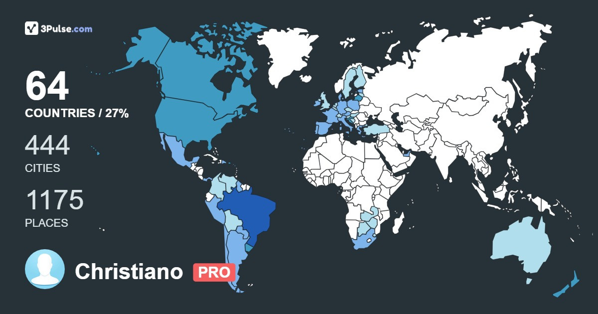 Christiano Barbosa's Travel Map Image