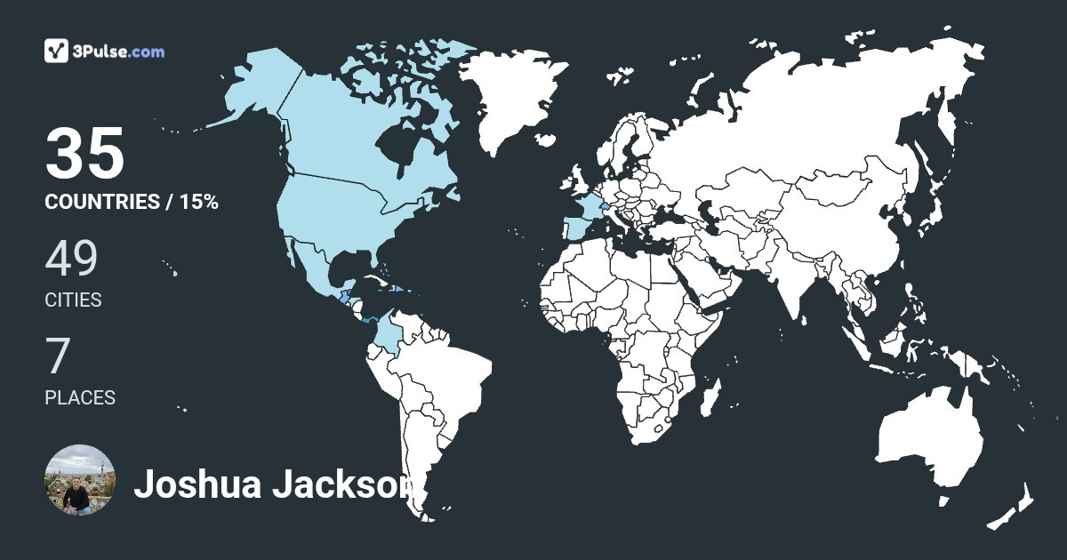 Изображение Карты путешествий Joshua Jackson
