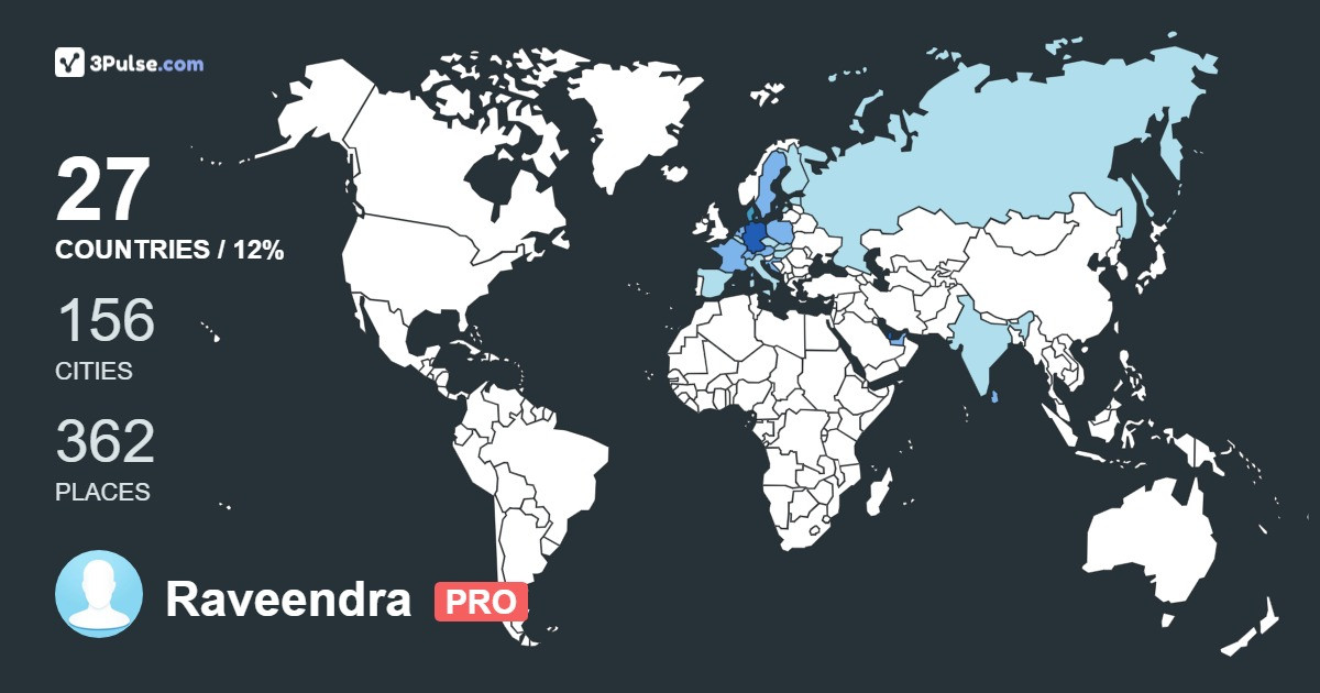 Raveendra Kulkarni's Travel Map Image