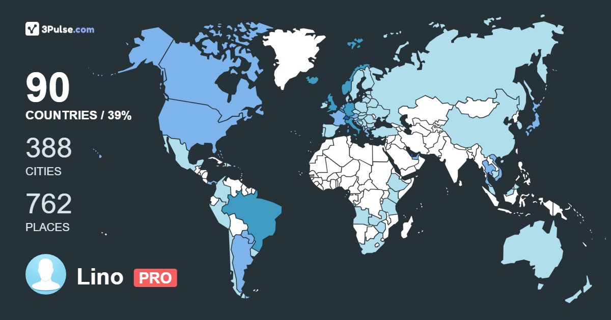 Lino Alencar's Travel Map Image